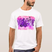 パープ信じリボン認識度水彩 Tシャツ (正面)
