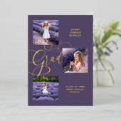 パープ実在ルモダンタイポグラフィグラド3枚 箔招待状 (立ち正面)