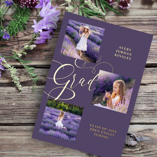 パープ実在ルモダンタイポグラフィグラド3枚 箔招待状