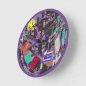 パープ熱狂するルブレークアウトバッククロックブレークアウト ラウンド壁時計 (傾斜)