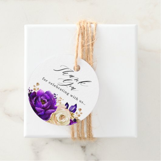 パープ王室のリーバイオレット金ゴールド結婚フローラありがとう フェイバータグ (インサイチュ)