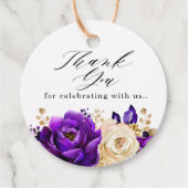 パープ王室のリーバイオレット金ゴールド結婚フローラありがとう フェイバータグ (正面)