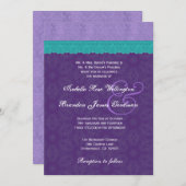 パープ王室のルティール(緑がかった色)レー結婚スズV10A 招待状 (正面/裏面)