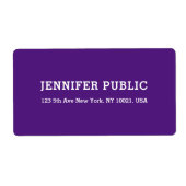 パープ王室のルパーソナライズされたモダンシンプルデザイン ラベル (正面)