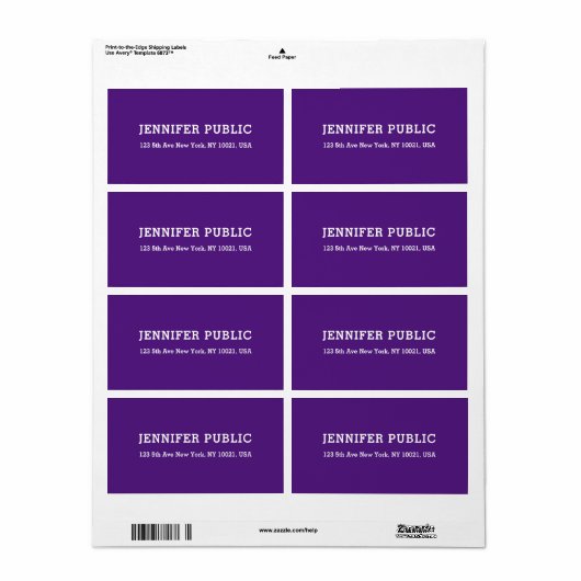 パープ王室のルパーソナライズされたモダンシンプルデザイン ラベル (フルシート)