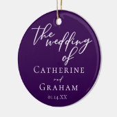 パープ王室のル結婚の写真パーソナライズされたクリスマス セラミックオーナメント (左)