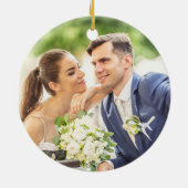 パープ王室のル結婚の写真パーソナライズされたクリスマス セラミックオーナメント (裏面)