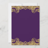 パープ王室のル&金ゴールドレースエレガントスウィート16パーティー 招待状 (裏面)