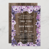 パープ素朴ルフローラフレエレガントームバ結婚ン 招待状 (正面/裏面)