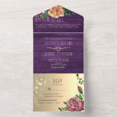 パープ素朴ルフローラ結婚ズ オールインワン招待状 (内側)