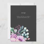 パープ素朴ル開花ヌエストラスペインのボダ結婚ズ 招待状 (裏面)