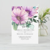 パープ素朴ル開花ヌエストラスペインのボダ結婚ズ 招待状 (スタンド正面)
