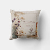 パープ素朴ル&金ゴールドフォークア結婚ート クッション (裏面)
