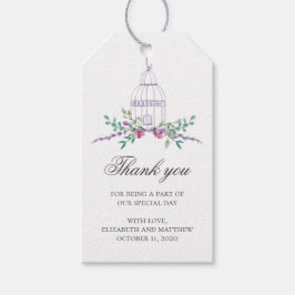 パープ結婚ル感謝していは君だ。鳥居と花 ギフトタグ