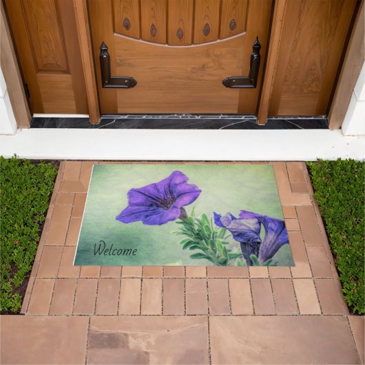 パープ色彩の鮮やかルペチュニアウェルカムマット ドアマット (室外)