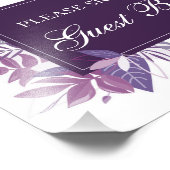 パープ葉ル・ゲストブックサイン。ボタニッ結婚クス フォトプリント            (角)