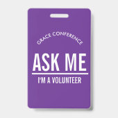 パープ頼リ私はボランティIDバッジだ バッジ (Back)