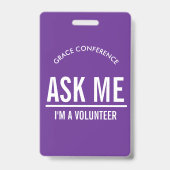 パープ頼リ私はボランティIDバッジだ バッジ (Front)