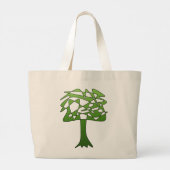 パーペチュアルグリーンツリー抽象芸術アート ラージトートバッグ (裏面)