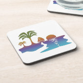 パーペチュアルトロピカルサンセット懸命プラスチックコースター コースター (左側)