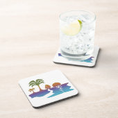 パーペチュアルトロピカルサンセット懸命プラスチックコースター コースター (右側)