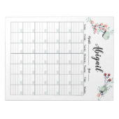 パーペチュアル月プランナーカレンダーかわいいフローラ ノートパッド (正面)