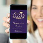 パーペルエレガント金ゴールドフォトカレッジ卒業 案内状