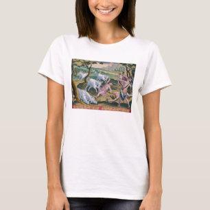 パーマによって捜されるインダス川の銀行のユニコーン Tシャツ