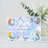 パーマイドの猫人魚 水彩の少女 誕生日 サンキューカード (スタンド正面)