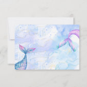 パーマイドの猫人魚 水彩の少女 誕生日 サンキューカード (裏面)