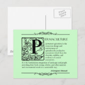 パーマカルチャー – 定義(3) – 黒 ポストカード (正面/裏面)