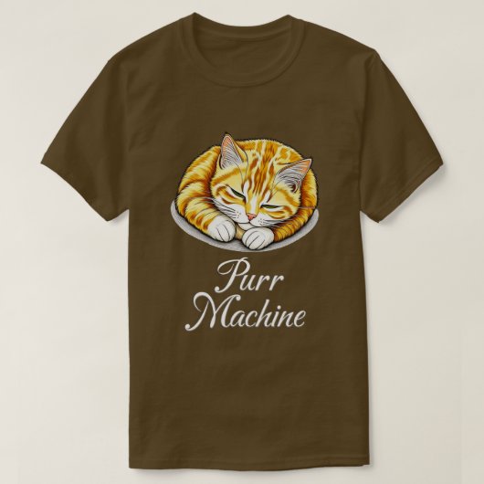 パーマシーンかわいいジンジャーキャット Tシャツ (デザイン正面)