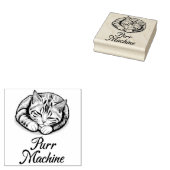 パーマシーン可愛い寝猫ストライプのちゃん ラバースタンプ (押印)