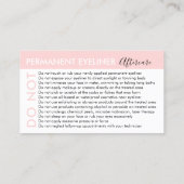 パーマネントアイライナーでアドバイスアフターケアを回避 名刺 (裏面)