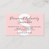 パーマネントアイライナーでアドバイスアフターケアを回避 名刺 (正面)