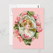 パーマーズ香水のためのピンクのバラ ポストカード (正面/裏面)