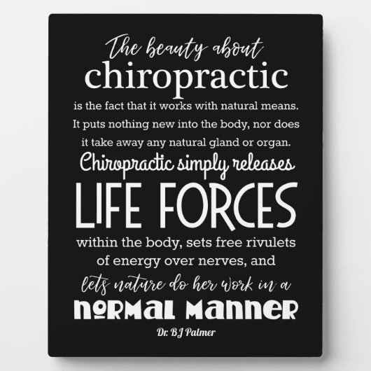 パーマー引用文 – ザ美しいについてカイロプラクティック フォトプラーク (正面)