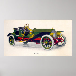 パーマー歌手の自動車広告， 1909 ポスター
