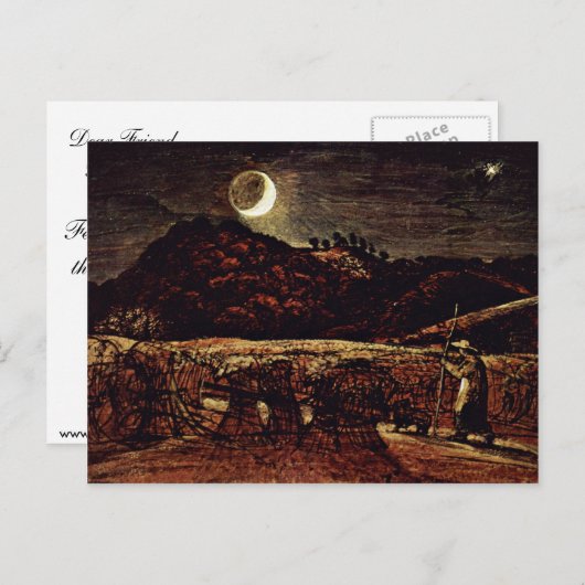 パーマー・サミュエルの月明かりの中のコーンフィールド ポストカード (正面/裏面)
