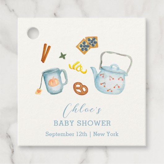 パーミニマルテ素朴ークッキー赤ちゃんシャワー フェイバータグ (正面)