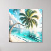パームつるツリーからのトロピカルスイング キャンバスプリント (正面)