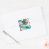 パームつるツリーからのトロピカルスイング スクエアシール (封筒)