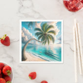 パームつるツリーからのトロピカルスイング スタンダードカクテルナプキン (インサイチュ)