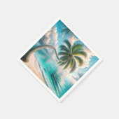 パームつるツリーからのトロピカルスイング スタンダードカクテルナプキン (角)