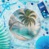 パームつるツリーからのトロピカルスイング ペーパープレート (パーティー)