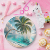 パームつるツリーからのトロピカルスイング ペーパープレート (パーティー)