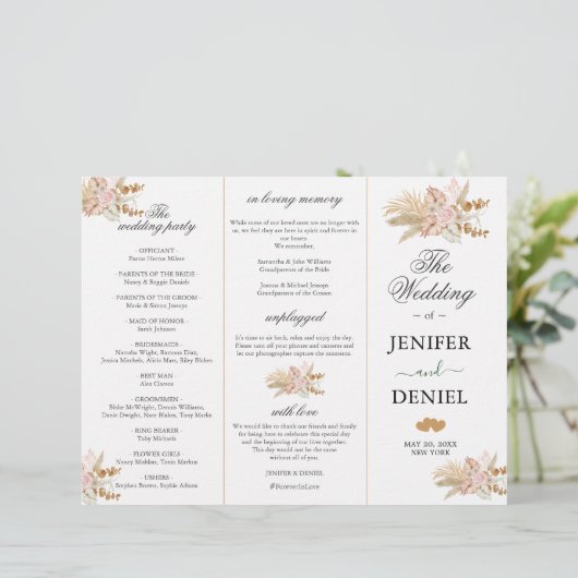 パームとパンパスフラワーデコー結婚ス (スタンド正面)