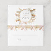 パームとパンパスフラワーデコー結婚ス プレイスカード (外部開封)