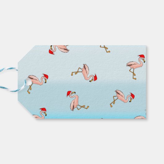 パームとフラミンゴスのトロピカルクリスマス ギフトタグ (裏面横)
