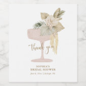 パームとプロセッコの結婚前お礼メッセージ ワインラベル (シングルラベル)